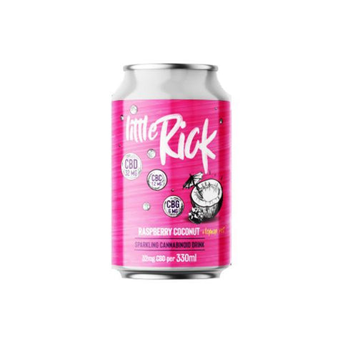 24 x Little Rick 32mg CBD (+CBG) Sparkling Raspberry Coconut Drink 330ml-CBD Products-Little Rick-CBD Palace