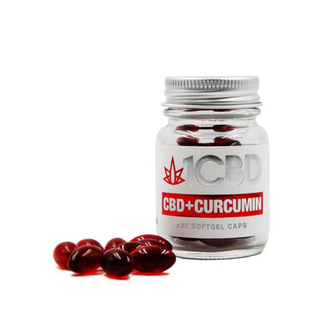 1CBD Soft Gel Capsules 25mg CBD + 10mg Curcumin 30 Capsules-CBD Products-1CBD-CBD Palace