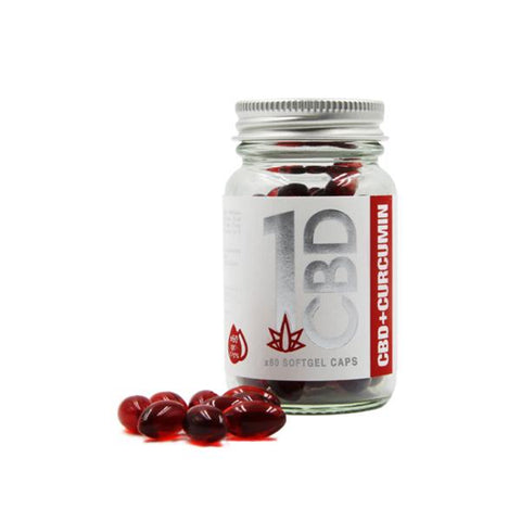 1CBD Soft Gel Capsules 25mg CBD + 10mg Curcumin 60 Capsules-CBD Products-1CBD-CBD Palace