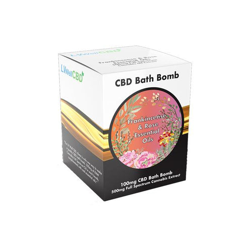 LVWell CBD 100mg CBD Bath Bomb - Frankincense and Rose-CBD Products-LVWell CBD-CBD Palace