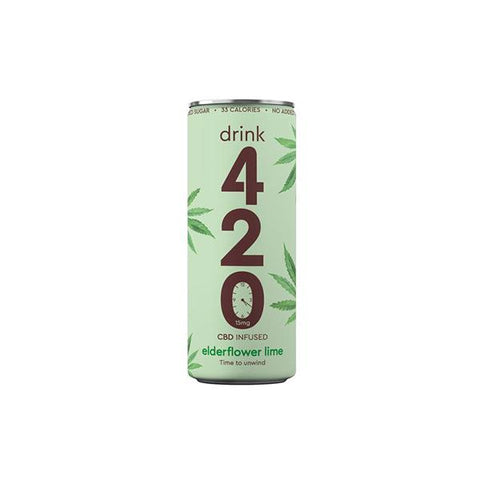 Drink 420 CBD 15mg Infused Sparkling Drink - Elderflower Lime-CBD Products-Drink 420-1 x Elderflower Lime-CBD Palace